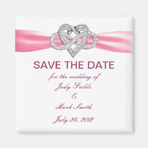 Pink Infinity Heart Save The Date Magnet