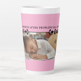 Pink Introvert Mème Latte Mug