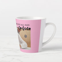 Pink Introvert Mème Latte Mug