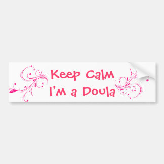 Pink Keep Calm Je suis un Sticker Doula Bumper