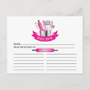 Pink Kitchen Tools Fête des mariées Recette Cartes