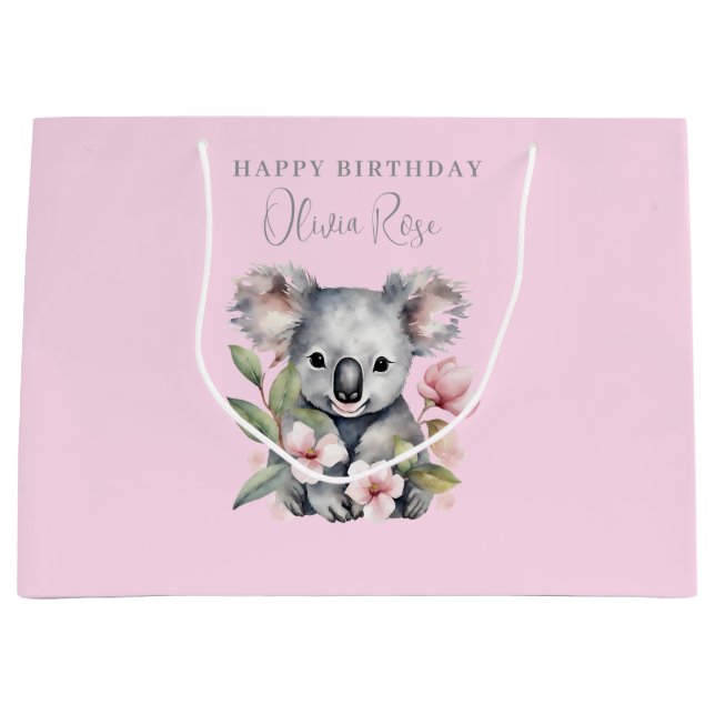 Pink Koala Girls Anniversaire Cadeau Sac (Devant)