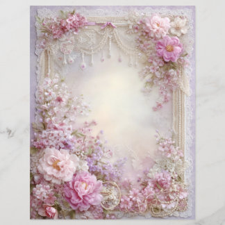Pink Lavender Vintage Junk Journal Scrapbook Paper