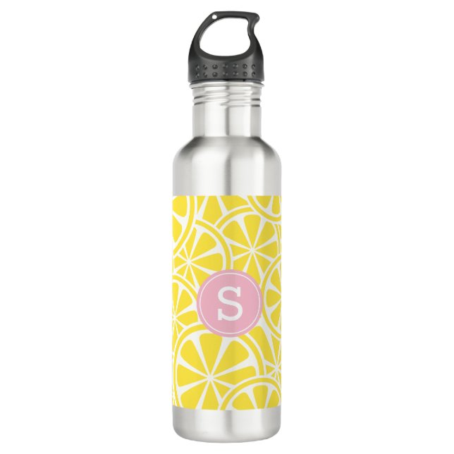 Pink Lemonade Lemon Slices Monogramme Bouteille d' (Devant)