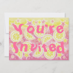 Pink Lemonade party invitation rectangle