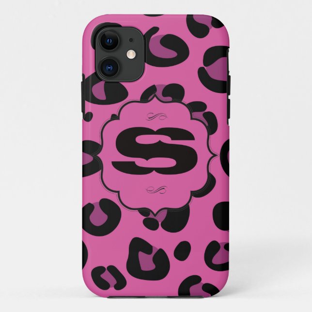 Pink Leopard iPhone 5 Mate à peine là™ Coque (Dos)