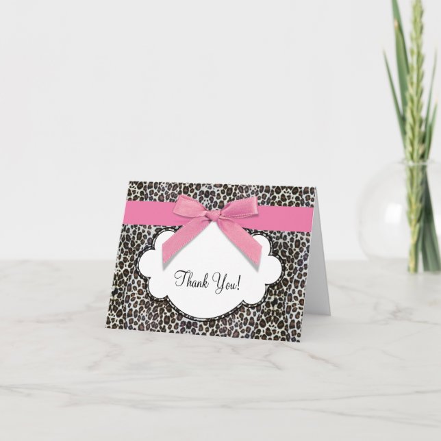Pink Leopard Merci Cartes (Devant)