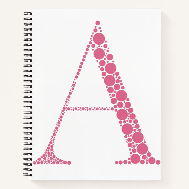 Pink Letter A Journal – Minimal Aesthetic Notebook (Devant)
