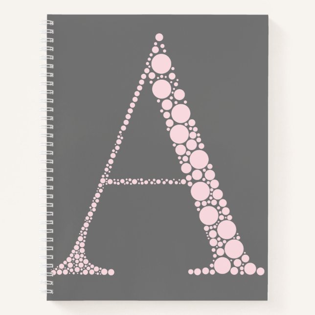 Pink Letter A Journal – Minimal Aesthetic Notebook (Devant)