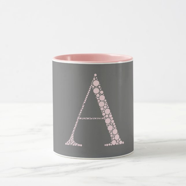 Pink Letter A Mug – Light Pink Minimal Monogram  (Centre)
