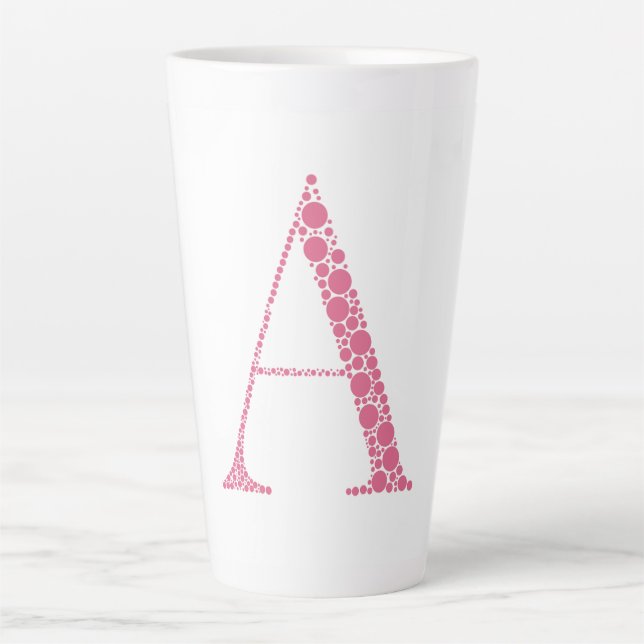 Pink Letter A Mug – Minimal Circle Monogram Design (Devant)