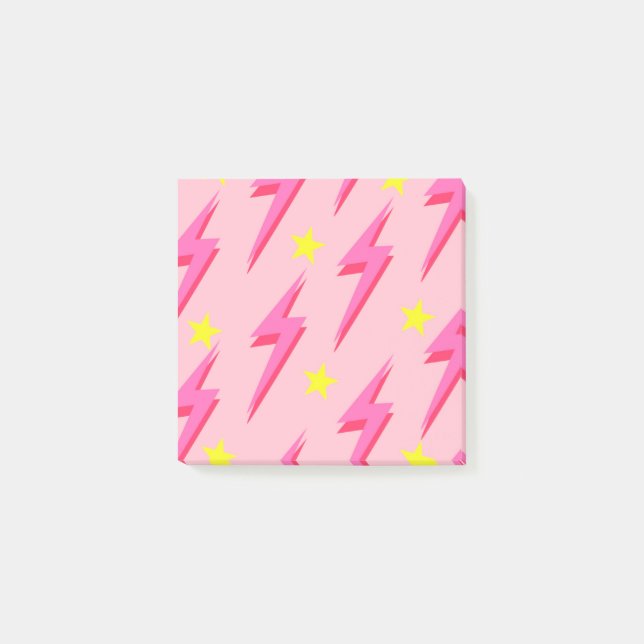 Pink Lightning Post-it Notes Organisation élégante (Devant)
