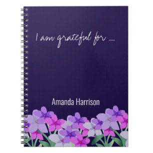 Pink lilas floral Gratitude Journal Personnalisé