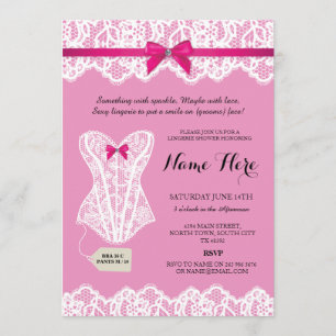 Pink Lingerie Douche Invitations de la fête de la 