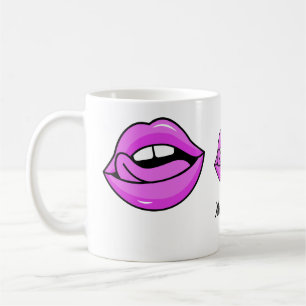 Pink Lips nom personnalisé tasses