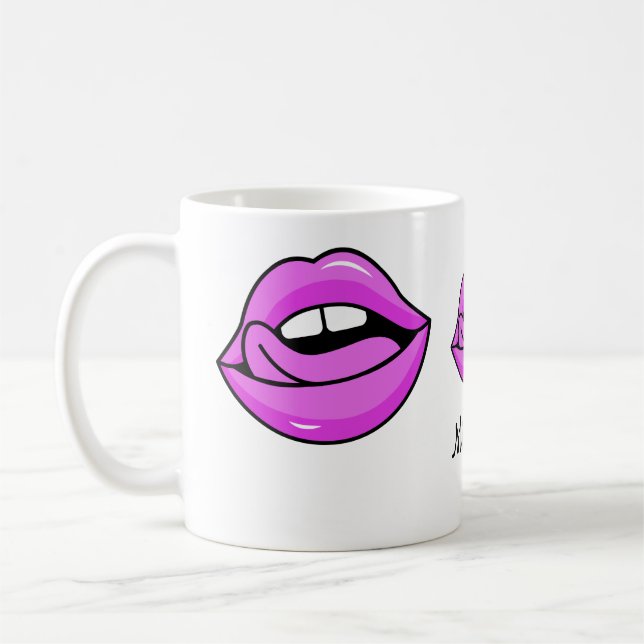 Pink Lips nom personnalisé tasses (Gauche)
