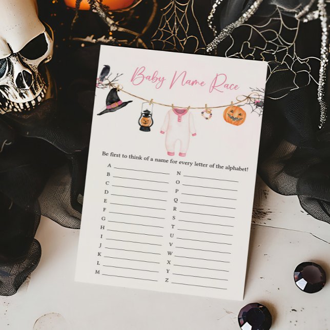 Pink Little Boo Halloween Baby Name Race Jeu (Halloween Baby Clothes Baby Shower Baby Name Race Game)