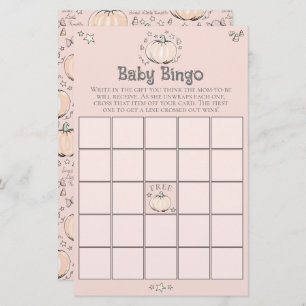 Pink Little Citrouille Bingo Baby shower de 