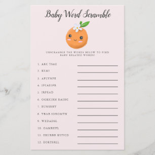 Pink Little Cutie Baby Word Scramble Jeu