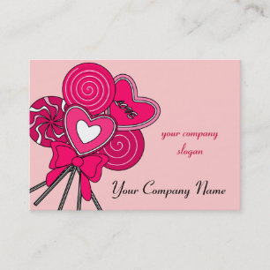 Pink Lollipop Candy Shop Bakery Carte de visite