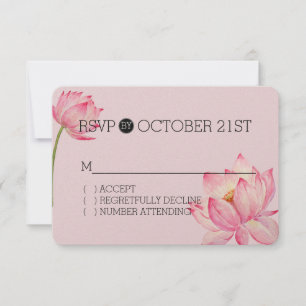 Pink Lotus Floral RSVP