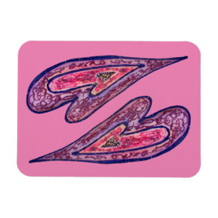 Pink Love Hearts Art Inspirational Fridge Magnets