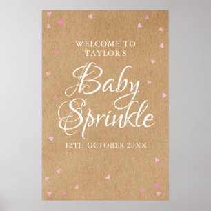 Pink Love Hearts Baby Girl Sprinkl Affiche de bien