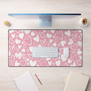 Pink Love Hearts Bureau Mat