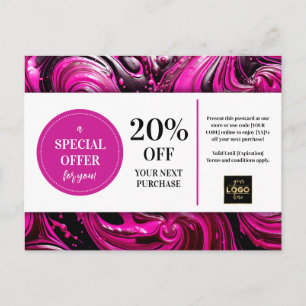 Pink Magenta Black Swils Coupon rabais Carte posta