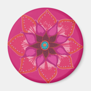 Pink Mandala flower art Magnet