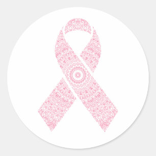 Pink Mandala Ribbon Cancer du Sein Sticker