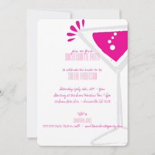 Pink Martini Verre Bachelorette Invitations