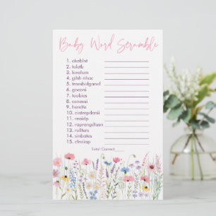 Pink Meadow Fleurs sauvages Baby Word Scramble Jeu