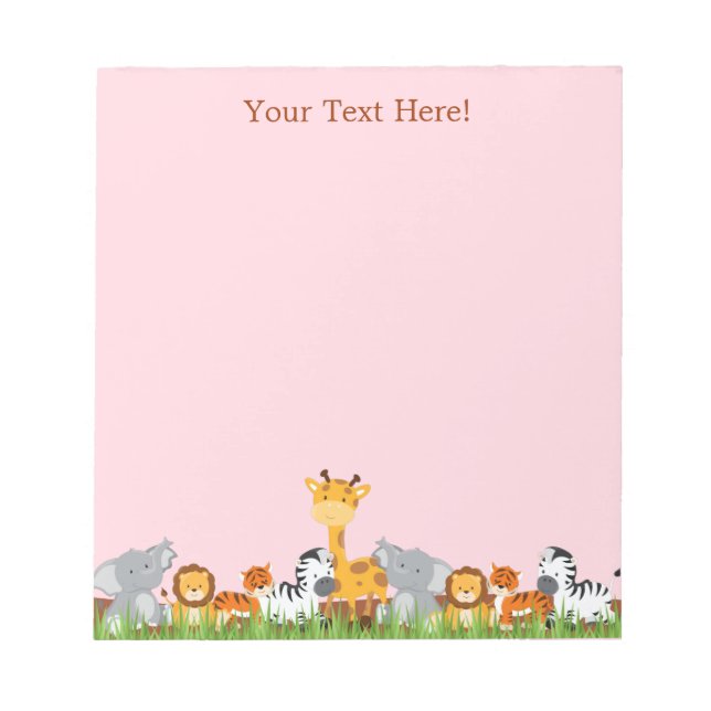 Pink mignon Jungle Baby Animals Bloc-notes (Devant)