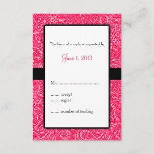 Pink Mini Paisley Faire-part de mariage RSVP