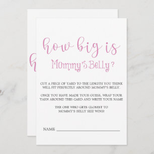 Pink Minimalist Script How Big Is Mommy’s Belly