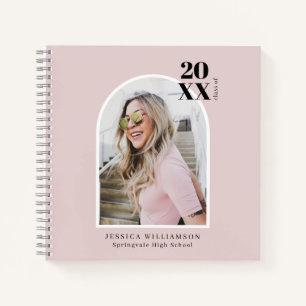 Pink Modern Photo Arch Graduation Party Livre d'in