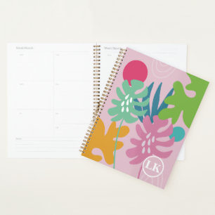 Pink moderne floral tropical nature girplanner