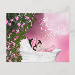 Pink Moon Baby Girl Douche Invitations