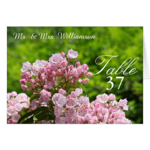 Pink Mountain Laurel Mariage Table Cartes de tente