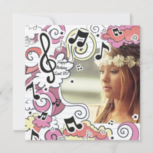 Pink Music Notes Invitation photo