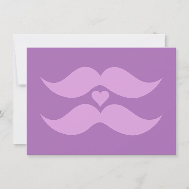 Pink Mustaches invitations personnalisées (Devant)