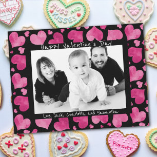 Pink n Black Hearts Valentines Day Photo Magnet