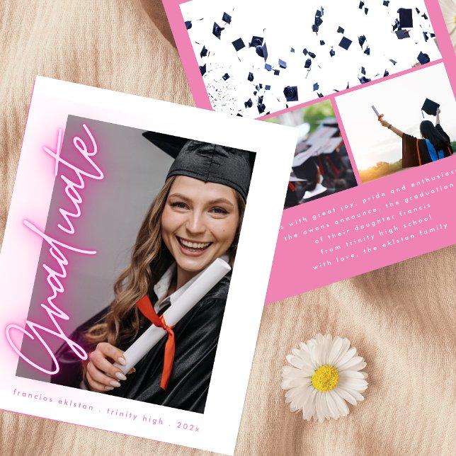 Pink Neon Photo Lycée Diplôme pas cher (Créateur téléchargé)