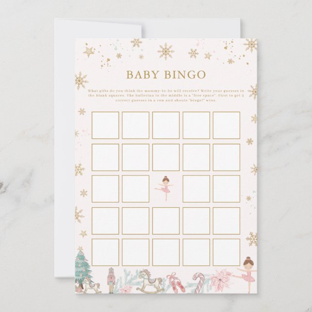 Pink Nutcracker Ballet Baby Bingo Game  (Devant)