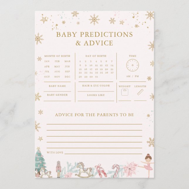 Pink Nutcracker Ballet Baby Prediction Advice Game (Devant)