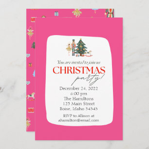 Pink Nutcracker Fête de Noël Invitation