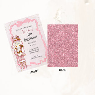 Pink Nutcracker hiver Anniversaire Fête Invitation