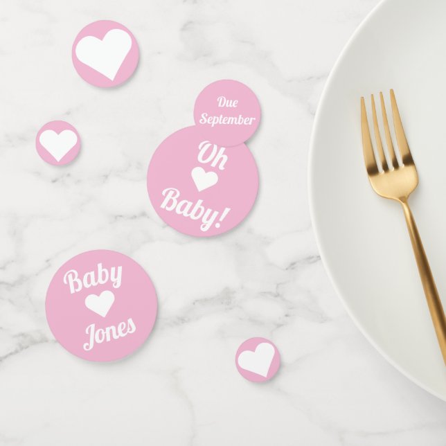 Pink Oh Baby Confetti personnalisable (Groupe)