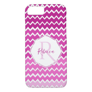 Pink Ombre Chevron coque iphone personnalisé
